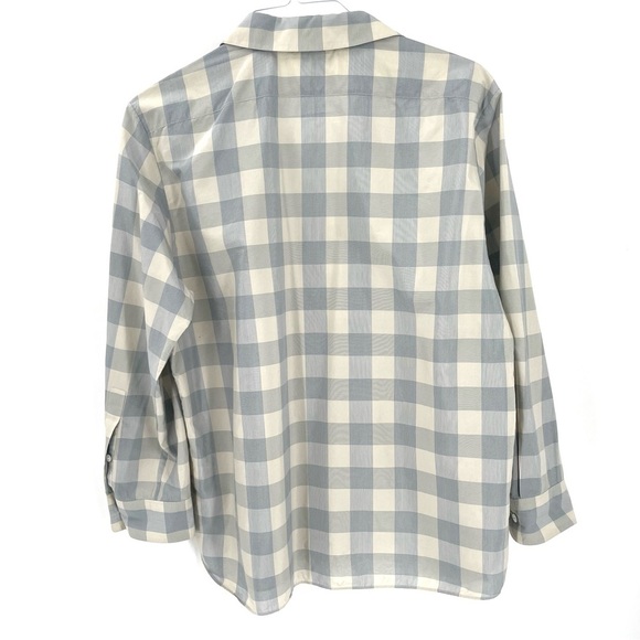 Theory Women's Classic Menswear Cotton Silk Shirt Blue Stream Button Down Top - Picture 7 of 11